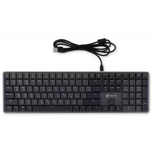 Клавиатура Оклик K953X механическая черный/серый USB Multimedia LED (1901086) кабель 1.5м