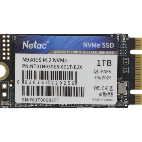 Накопитель SSD Netac PCIe 3.0 x2 1TB NT01N930ES-001T-E2X N930ES M.2 2242