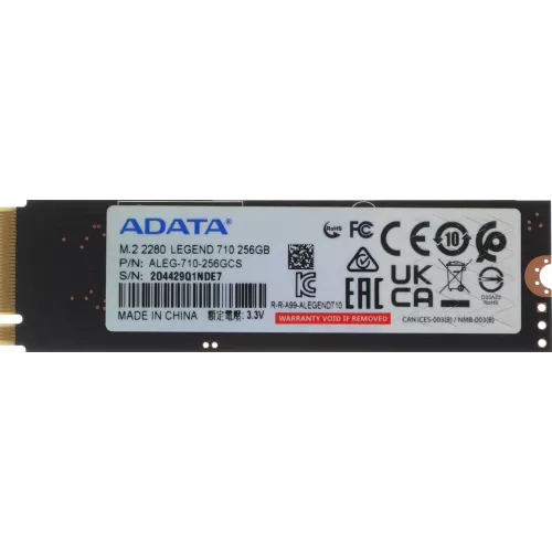 Накопитель SSD A-Data PCIe 3.0 x4 256GB ALEG-710-256GCS Legend 710 M.2 2280