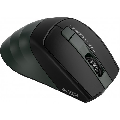 Мышь A4Tech Fstyler FB35S темно-зеленый/черный оптическая 2000dpi беспров. BT/Radio USB для ноутбука 5but (FB35S USB MIDNIGHT GREEN)