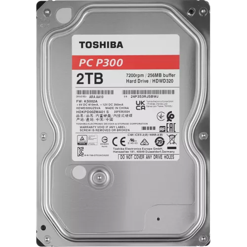 Жесткий диск Toshiba SATA-III 2TB HDWD320UZSVA Desktop P300 4KN (7200rpm) 256Mb 3.5"