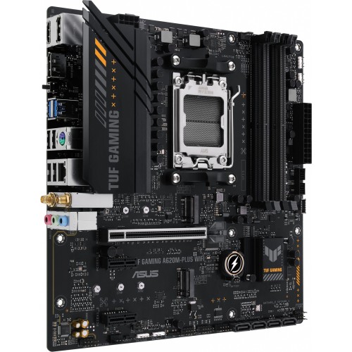 Материнская плата Asus TUF GAMING A620M-PLUS WIFI Socket AM5 AMD A620 4xDDR5 mATX AC`97 8ch(7.1) 2.5Gg RAID+HDMI+DP