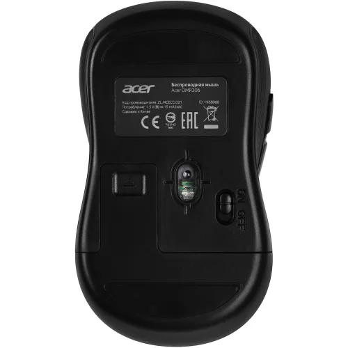 Мышь Acer OMR306 черный/серый оптическая 1600dpi беспров. USB 6but (ZL.MCECC.021)