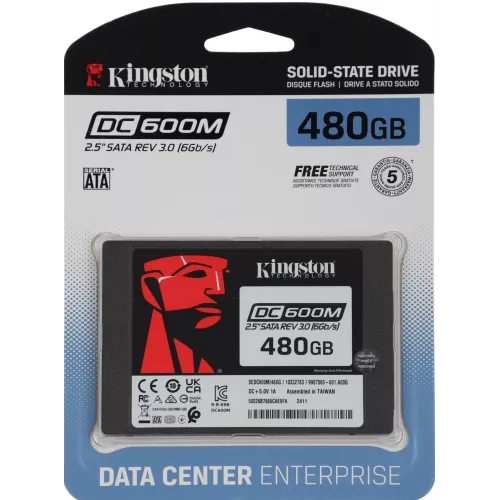 Накопитель SSD Kingston SATA-III 480GB SEDC600M/480G DC600M 2.5" 1 DWPD