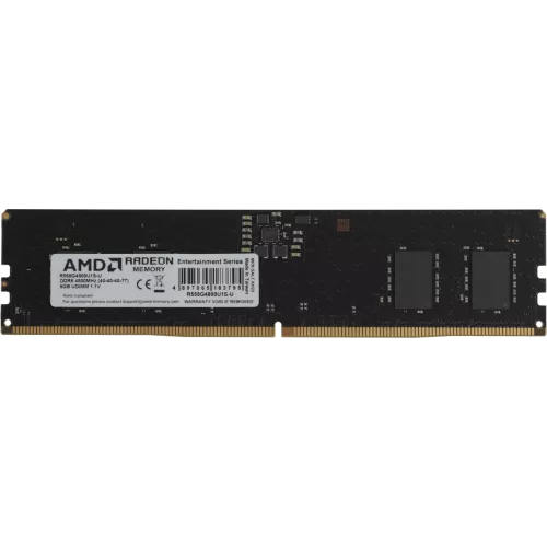 Память DDR5 8GB 4800MHz AMD R558G4800U1S-U Radeon R5 RTL PC4-38400 CL40 DIMM 288-pin 1.1В Ret