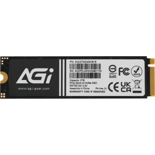 Накопитель SSD AGi PCIe 4.0 x4 2TB AGI2T0G43AI818 M.2 2280