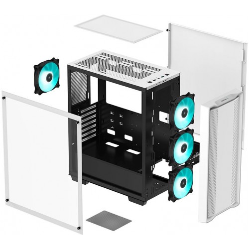 Корпус Deepcool CC560 V2 белый без БП ATX 8x120mm 5x140mm 1xUSB2.0 audio bott PSU