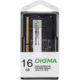 Память DDR5 16GB 4800MHz Digma DGMAS54800016S RTL PC5-38400 CL40 SO-DIMM 262-pin 1.1В single rank Ret