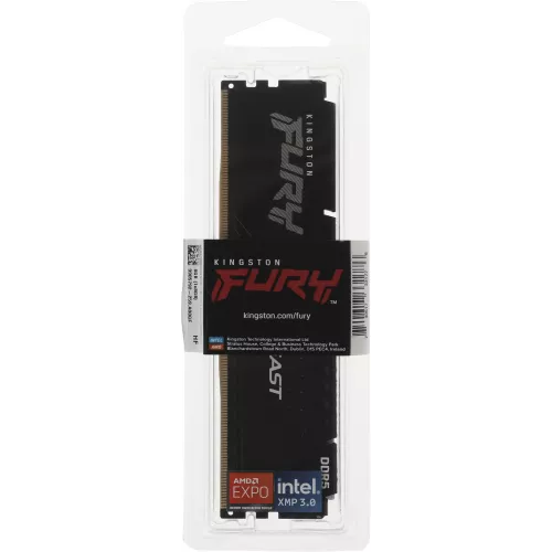 Память DDR5 8GB 5600MHz Kingston KF556C36BBE-8 Fury Beast Black RTL Gaming PC5-44800 CL36 DIMM 288-pin 1.25В single rank с радиатором Ret