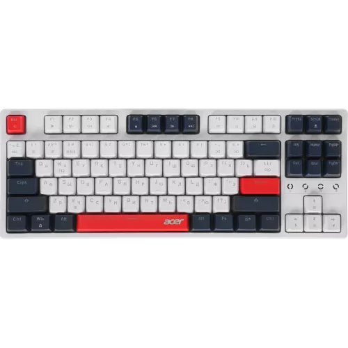 Клавиатура Acer OKW305 механическая белый USB for gamer LED (ZL.KBDCC.01W) кабель 1.8м