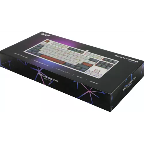 Клавиатура Acer OKW305 механическая белый USB for gamer LED (ZL.KBDCC.01W) кабель 1.8м