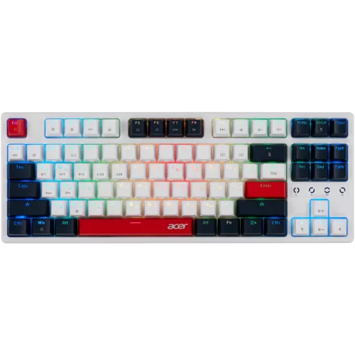 Клавиатура Acer OKR302 механическая белый USB беспроводная BT/Radio for gamer LED (ZL.KBDEE.016) кабель 1.6м