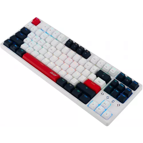 Клавиатура Acer OKR302 механическая белый USB беспроводная BT/Radio for gamer LED (ZL.KBDEE.016) кабель 1.6м