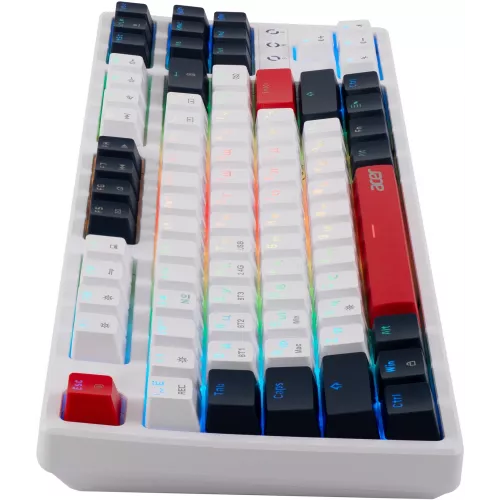 Клавиатура Acer OKR302 механическая белый USB беспроводная BT/Radio for gamer LED (ZL.KBDEE.016) кабель 1.6м