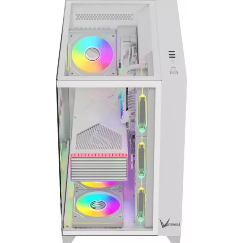 Корпус Formula Crystal Z9 белый без БП ATX 7x120mm 2xUSB3.0 audio bott PSU