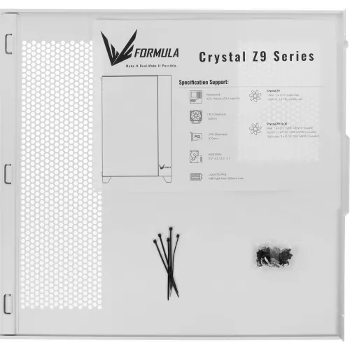 Корпус Formula Crystal Z9 белый без БП ATX 7x120mm 2xUSB3.0 audio bott PSU