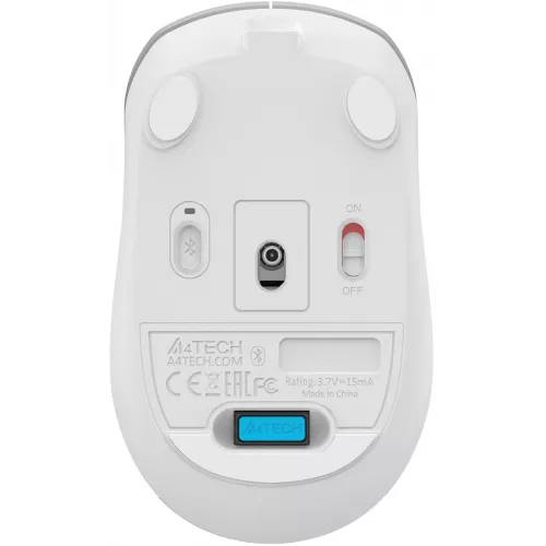 Мышь A4Tech Fstyler FB26CS Air2 серебристый/белый оптическая 2000dpi silent беспров. BT/Radio USB для ноутбука 4but (FB26CS AIR2 ICY WHITE)