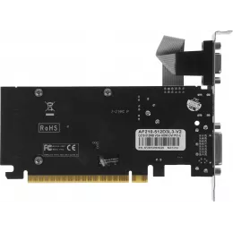 Видеокарта Afox PCI-E 2.0 AF210-512D3L3-V2 NVIDIA G210 512Mb 64bit DDR3 550/1600 DVIx1 HDMIx1 CRTx1 HDCP Ret low profile