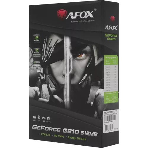 Видеокарта Afox PCI-E 2.0 AF210-512D3L3-V2 NVIDIA G210 512Mb 64bit DDR3 550/1600 DVIx1 HDMIx1 CRTx1 HDCP Ret low profile
