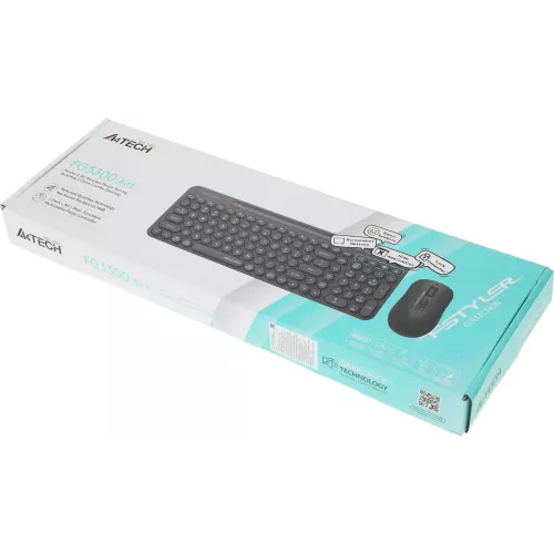 Клавиатура + мышь A4Tech Fstyler FG3300 Air2 клав:серый мышь:серый USB беспроводная slim Multimedia