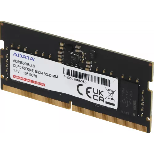 Память DDR5 8GB 5600MHz A-Data AD5S56008G-S RTL PC5-44800 CL46 SO-DIMM 262-pin 1.1В single rank Ret