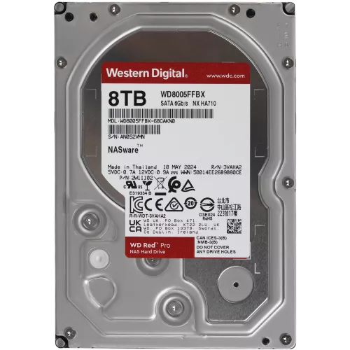 Жесткий диск WD SATA-III 8TB WD8005FFBX NAS Red Pro (7200rpm) 256Mb 3.5"