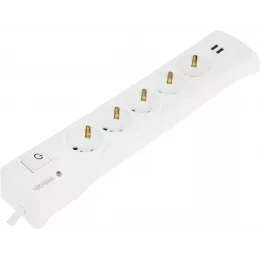 Сетевой фильтр Kranz 13-4700 3м (5 розеток) белый (коробка)