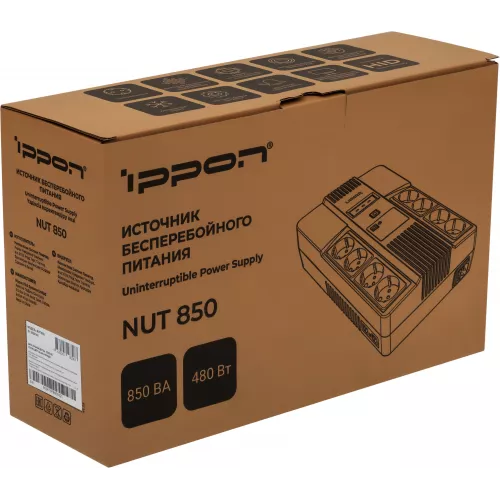 Источник бесперебойного питания Ippon Nut 850 480Вт 850ВА черный