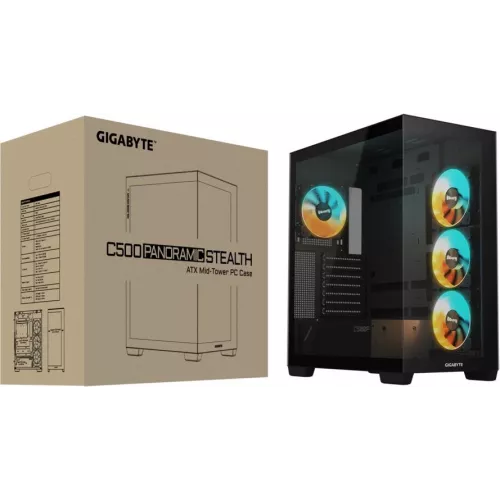 Корпус Gigabyte GB-C500P ST черный без БП ATX 6x120mm 3x140mm 2xUSB3.0 audio bott PSU