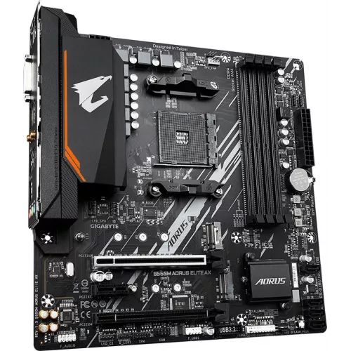 Материнская плата Gigabyte B550M AORUS ELITE AX Soc-AM4 AMD B550 4xDDR4 mATX AC`97 8ch(7.1) GbLAN RAID+DVI+HDMI