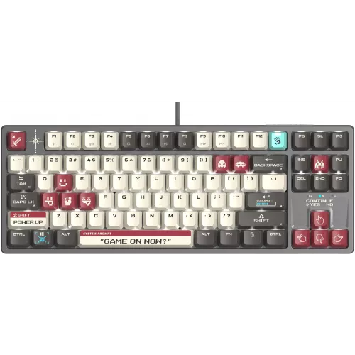 Клавиатура A4Tech S87 Pixels механическая серый/белый USB for gamer LED кабель 1.8м