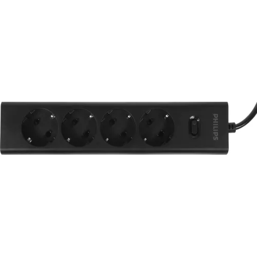 Сетевой фильтр Philips CHP2145BB/51 3м (4 розетки) черный (коробка)