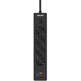 Сетевой фильтр Philips CHP8246BA/51 2м (4 розетки) черный (коробка)