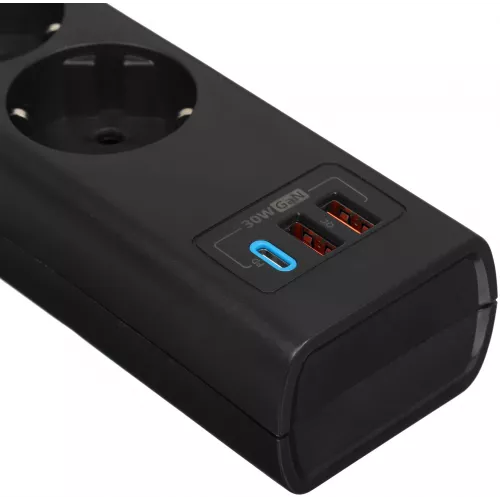Сетевой фильтр Philips CHP8246BA/51 2м (4 розетки) черный (коробка)