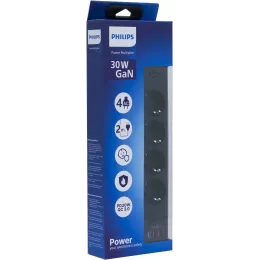 Сетевой фильтр Philips CHP8246BA/51 2м (4 розетки) черный (коробка)