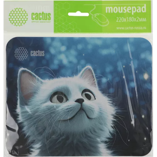 Коврик для мыши Cactus White Cat 220x180x2мм (CS-MPC-P06XS)