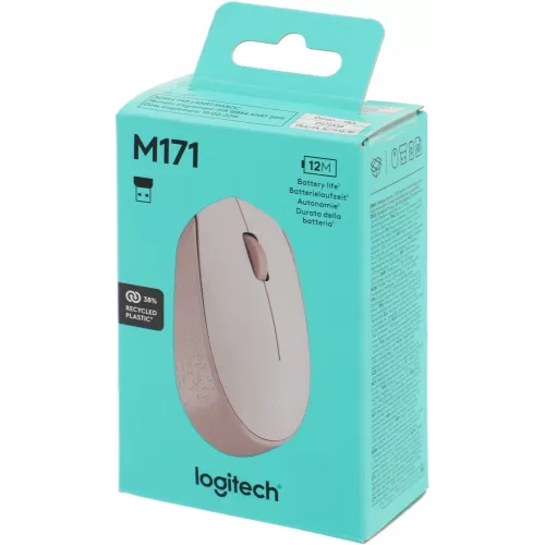 Мышь Logitech M171 розовый оптическая 1000dpi беспров. USB для ноутбука 2but (910-006865)