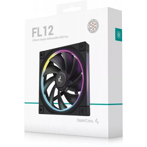 Вентилятор для корпуса Deepcool FL12 ARGB 120х120x25 черный 4-pin 32дБ (R-FL12-BKAPN1-G) Ret