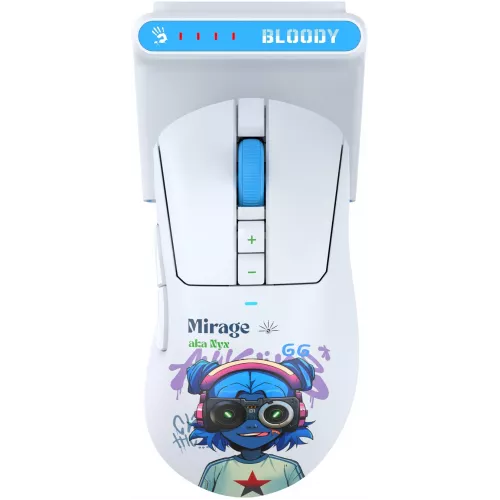 Мышь A4Tech Bloody R73 Ultra Duo белый/рисунок оптическая 20000dpi беспров. USB/USB-C 7but (R73 ULTRA DUO NYX MIRAGE)