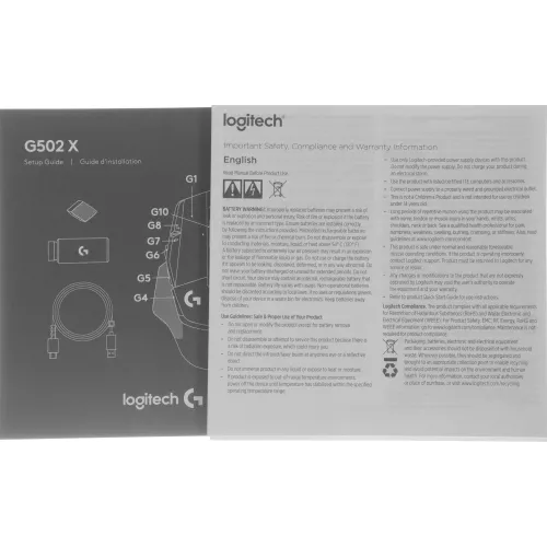 Мышь Logitech G502 X Plus черный оптическая 25600dpi беспров. USB 13but (910-006164)