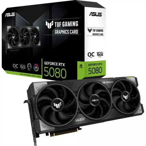 Видеокарта Asus PCI-E 5.0 TUF-RTX5080-O16G-GAMING NVIDIA GeForce RTX 5080 16Gb 256bit GDDR7 2700/30000 HDMIx2 DPx3 HDCP Ret