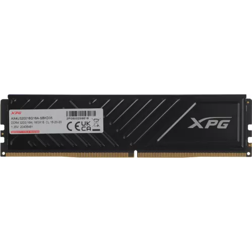 Память DDR4 16GB 3200MHz A-Data AX4U320016G16A-SBKD35 XPG Gammix D35 RTL Gaming PC4-25600 CL16 DIMM 288-pin 1.35В dual rank с радиатором Ret