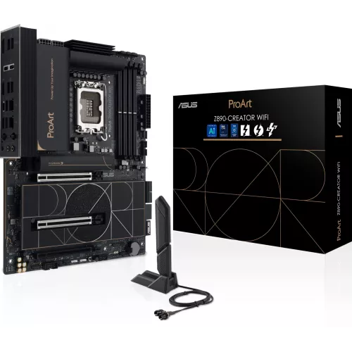 Материнская плата Asus PROART Z890-CREATOR WIFI Soc-1851 Intel Z890 4xDDR5 ATX AC`97 8ch(7.1) 1 x 10Gigabit + 1 x 2.5Gigabit RAID+HDMI+DP