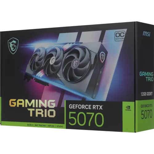 Видеокарта MSI PCI-E 5.0 RTX 5070 12G GAMING TRIO OC NVIDIA GeForce RTX 5070 12Gb 192bit GDDR7 2610/28000 HDMIx1 DPx3 HDCP Ret