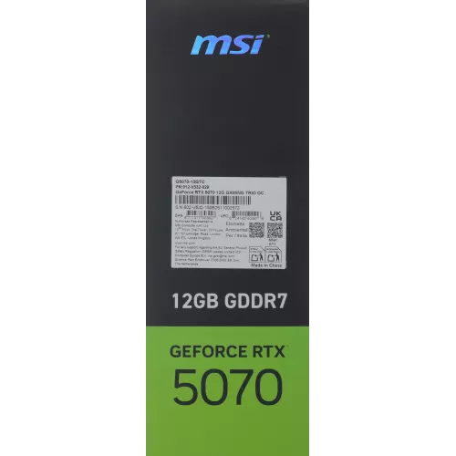 Видеокарта MSI PCI-E 5.0 RTX 5070 12G GAMING TRIO OC NVIDIA GeForce RTX 5070 12Gb 192bit GDDR7 2610/28000 HDMIx1 DPx3 HDCP Ret