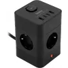 Сетевой удлинитель Buro BU-PTE4.1UC-B 1.5м (4 розетки) черный (коробка)