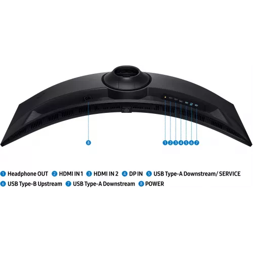 Монитор Samsung 49" Odyssey G9 S49FG916EIXCI черный VA LED 32:9 HDMI матовая HAS Piv 350cd 178гр/178гр 5120x1440 144Hz FreeSync Premium Pro DP USB 15.6кг