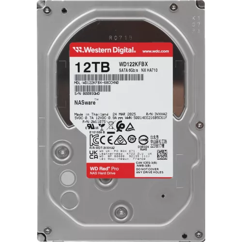 Жесткий диск WD SATA-III 12TB WD122KFBX NAS Red Pro (7200rpm) 512Mb 3.5"
