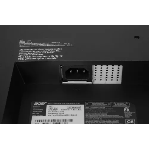 Монитор Acer 27" Vero V277Gbi черный IPS LED 4ms 16:9 HDMI матовая 250cd 178гр/178гр 1920x1080 120Hz FreeSync VGA FHD 3.64кг