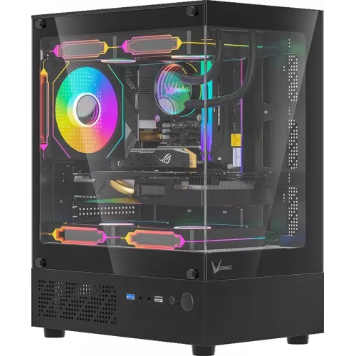 Корпус Formula Crystal Z1CM черный без БП mATX 5x120mm 1xUSB3.0 audio bott PSU